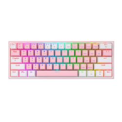 Picture of REDRAGON FIZZ PRO RGB 61 KEY Mechancal Wireless Gaming Keyboard - Pink/White