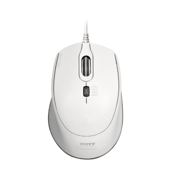 Picture of Port Connect Wired USB|Type-C 3600DPI Mouse - White