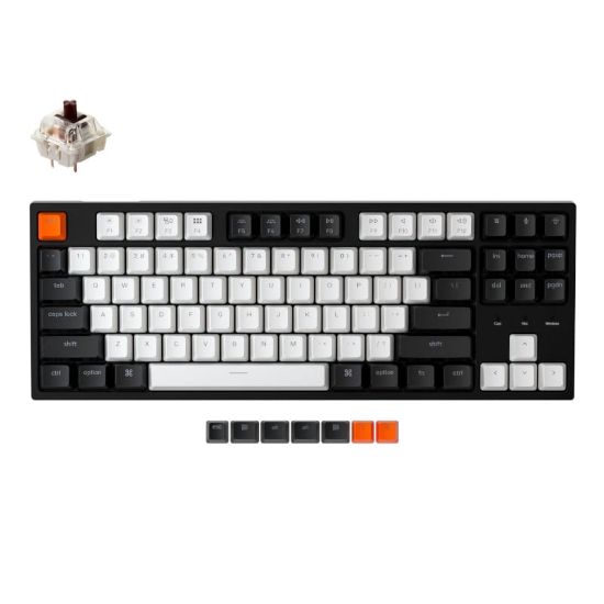 Picture of KeyChron C1 87 Key Gateron Hot-Swappable Mechanical Wired Keyboard RGB Brown Switches