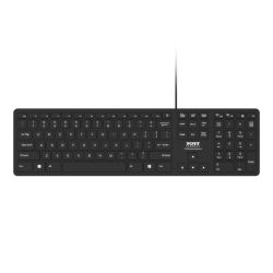 Picture of Port Office Executive Low Profile 105key Wired Keyboard - Black