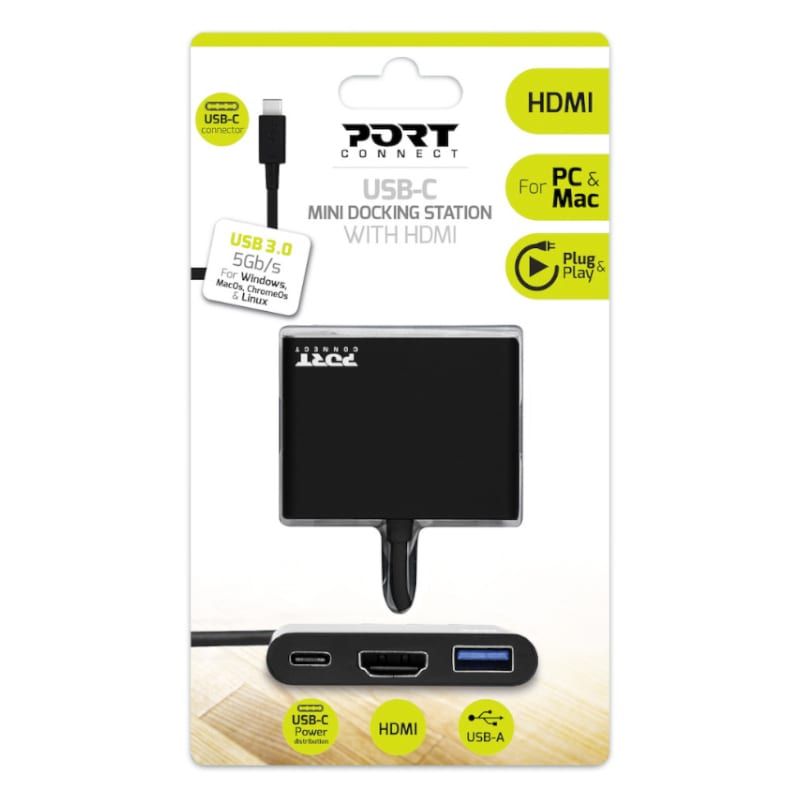 Picture of Port USB Type-C to 1 x HDMI|1 x USB3.0|1 x Type-C 60W PD Dock - Black