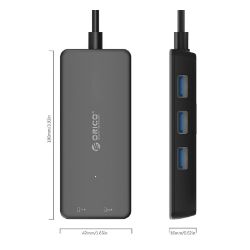 Picture of ORICO 3 Port USB3.0 Hub With TF and SD Card Reader - Black