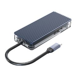 Picture of ORICO 6 Port 3 x USB3.0|1 x HDMI|1 x TF|1 x SD Transparent Hub - Grey