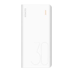 Picture of Romoss Pulse 30 30000mAh Input: Type-C|Micro USB|Lightning (8pin)|Output: 1 x USB 5V 2.1A|1 x USB 5V 1A Power Bank - White