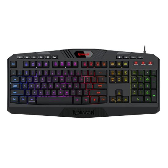 Picture of REDRAGON HARPE Membrane|RGB Backlit|12 Multimedia Keys|19 Non-Conflict Gaming Keyboard - Black