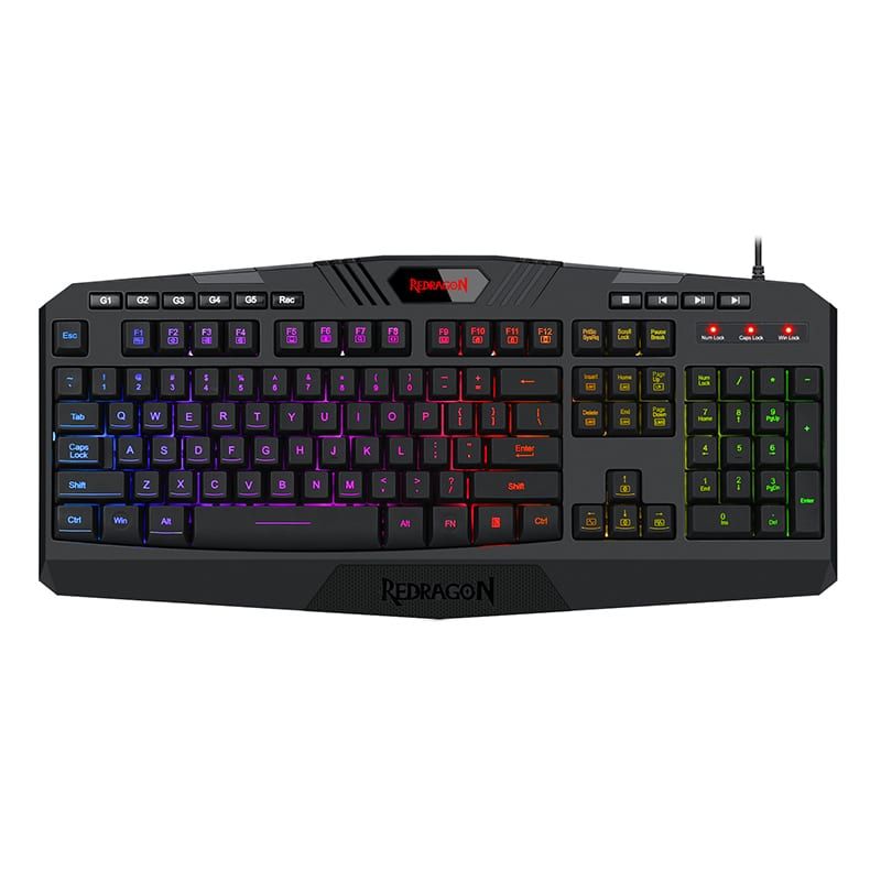 Picture of REDRAGON HARPE Membrane|RGB Backlit|12 Multimedia Keys|19 Non-Conflict Gaming Keyboard - Black