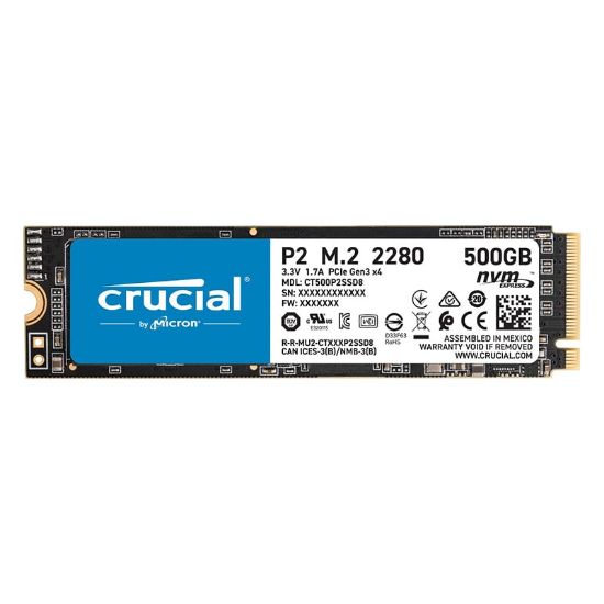 Picture of Crucial P2 500GB M.2 NVMe 3D NAND SSD