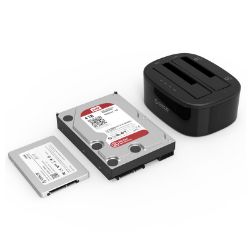 Picture of ORICO 2 Bay 2.5" / 3.5" USB3.0 HDD|SSD Standalone Clone Dock - Black