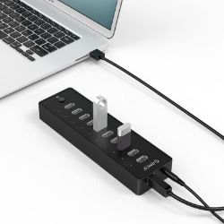 Picture of ORICO 10 Port 30W Additional Power USB2.0 Hub - Black