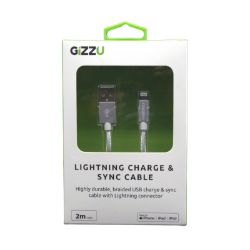 Picture of GIZZU Lightning 2m Braided Cable White