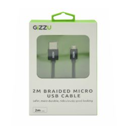 Picture of GIZZU Micro 2m USB Braided Cable Black