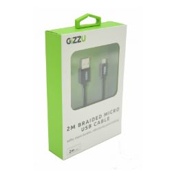 Picture of GIZZU Micro 2m USB Braided Cable Black