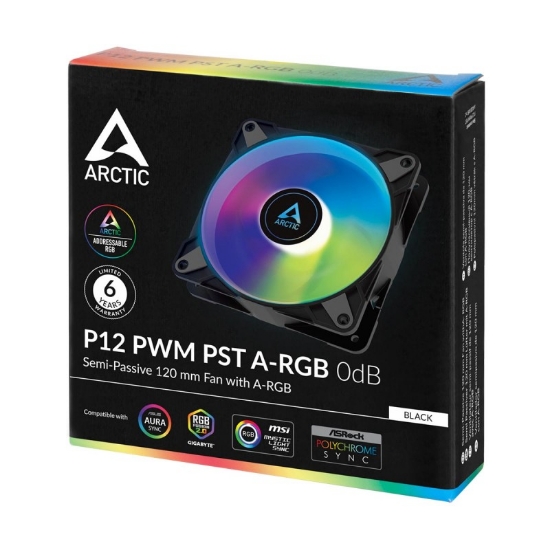 Picture of ARCTIC P12 PWM PST - 12cm ARGB 0dB (Black)